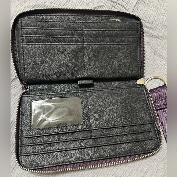 Steve Madden Bzippy Zip Around Wallet Wristlet, Grape - Picture 6 of 12